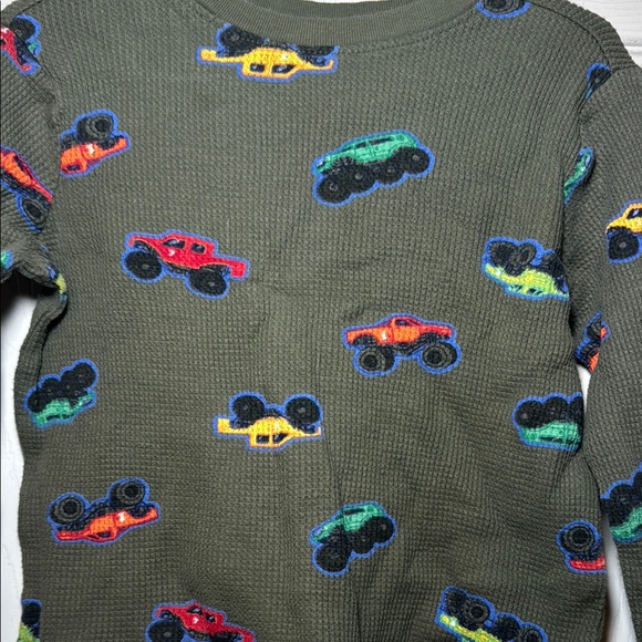 Old Navy Toddler Boys Long Sleeve Monster Truck Waffle Top Size 3T - Picture 3 of 5